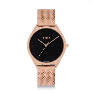 Audi レディースウォッチ （ブラック／ローズゴールド）