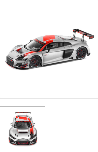 Audi R8 LMS 2019, silver, 1:18