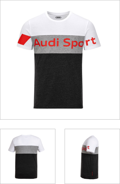 Audi Sport メンズＴシャツ （グレー／ホワイト）